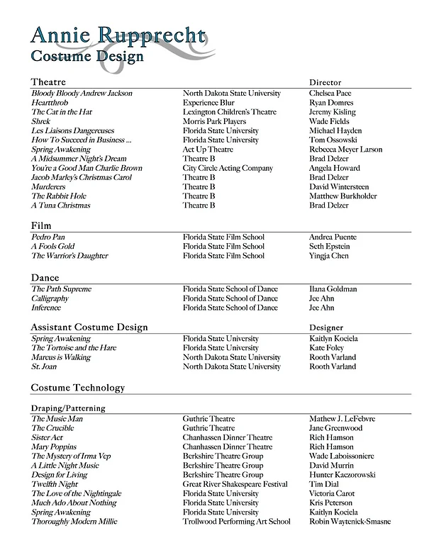costumedesign resume