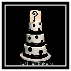 Black and White Baby Reveal Cake