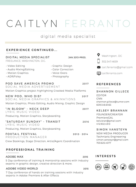 digital media resume