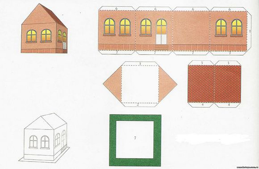 Как сделать дом из бумаги шаблоны