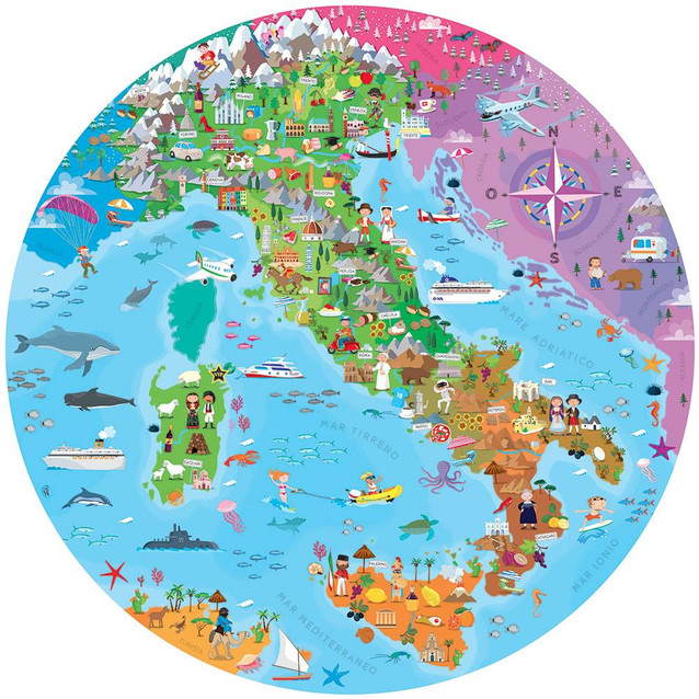 L’Italia libro e puzzle circolare