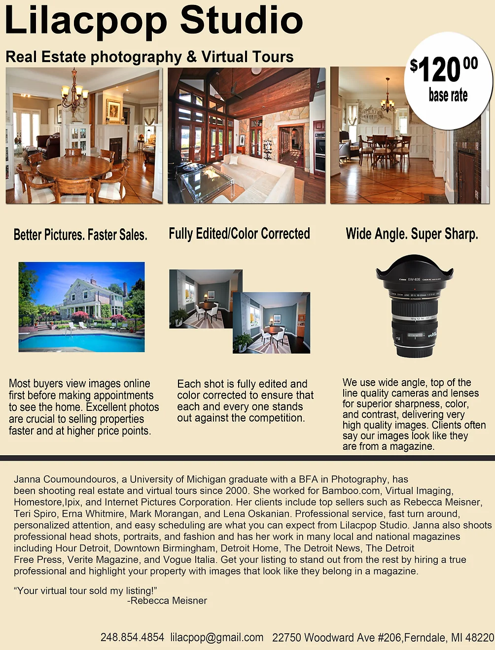 lilacpop studio real estate photography sales flyer for real estate photography
