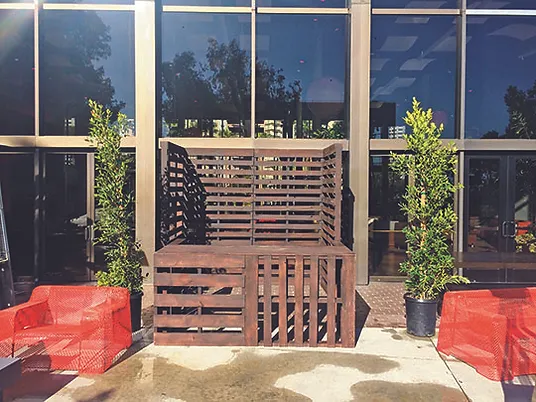 Eco Friendly Sustainable Practices A Top Priority For Convention One Of The Many Ways That Long Beach Convention Entertainment Center Diverts Waste Is By Reusing Materials Such As Building A Bar Out Pallets Seen