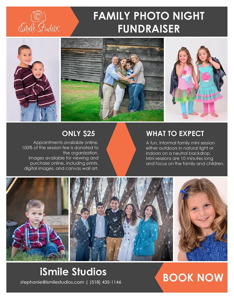 ismile studios portrait studio fundraising flyer for family portrait fundraiser