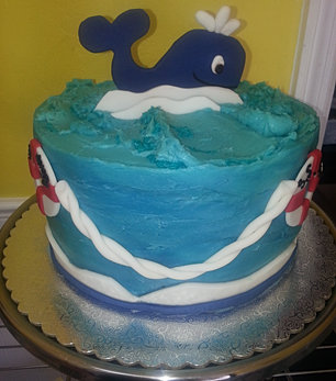 cake first communion fondant umbrella minis whale of a cake