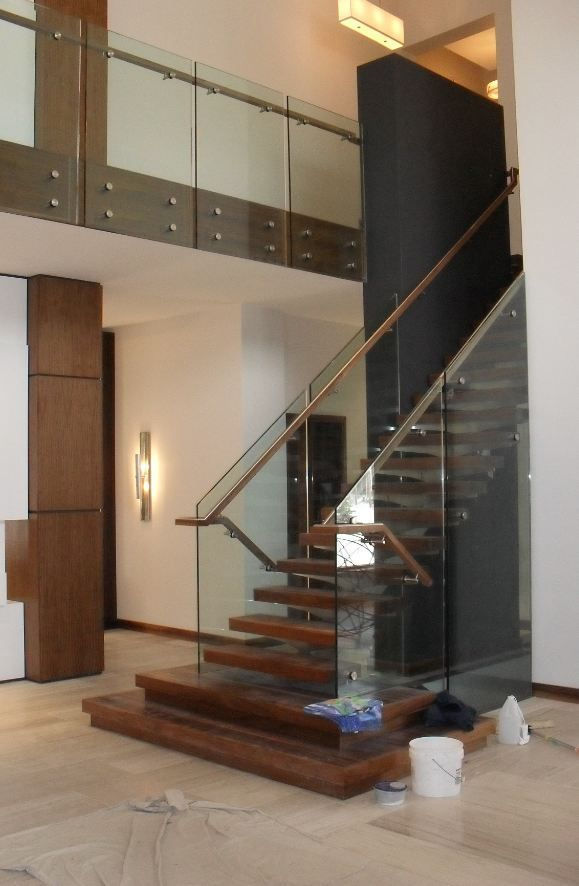 Beautiful view of stairs and railing