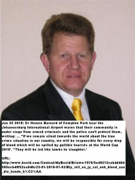 Dr Hennie Barnard Kempton Park near Joburg Airport warns tourists to stay away.jpg
