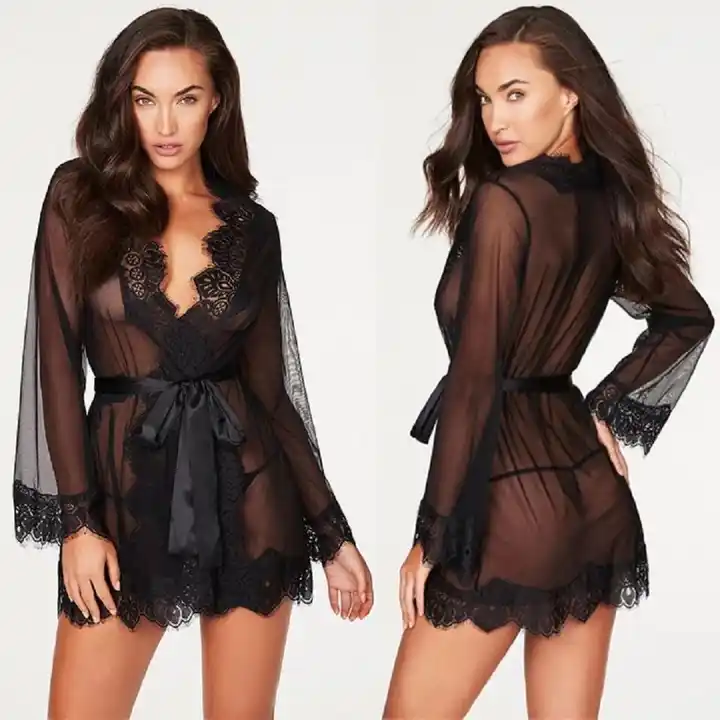 Sexy Lingerie Short Split Robe Dandsha