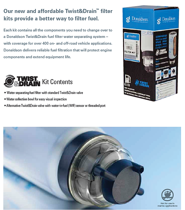 P559112 Donaldson Twist&Drain™ Kit for Racor Fuel System R90T eBay