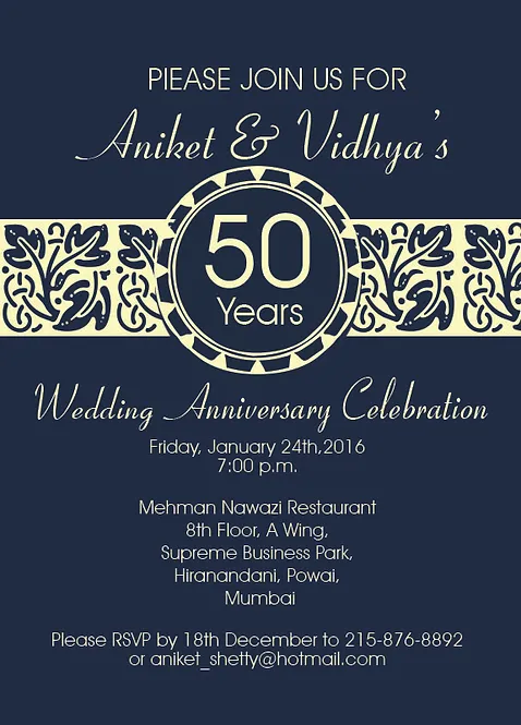 free wedding anniversary invitation wordings india