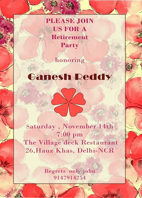 farewell party invitation cards