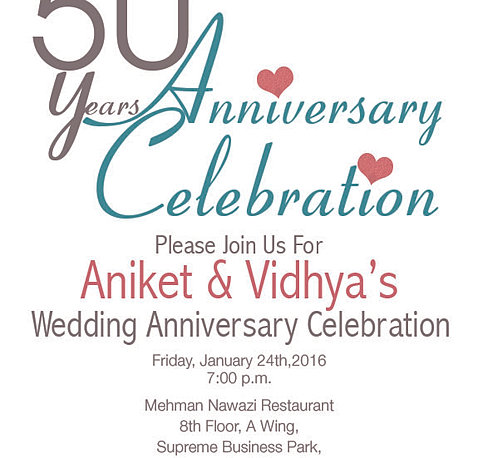 50th Wedding Anniversary Invitations No Gifts Please Wedding ...