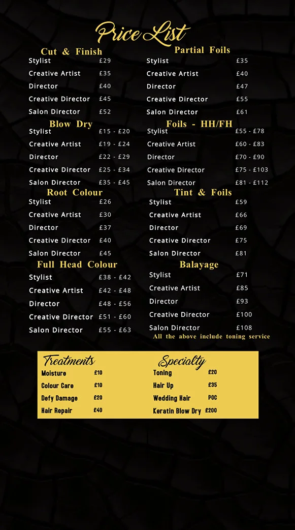 Pricing Paul Watts Hair