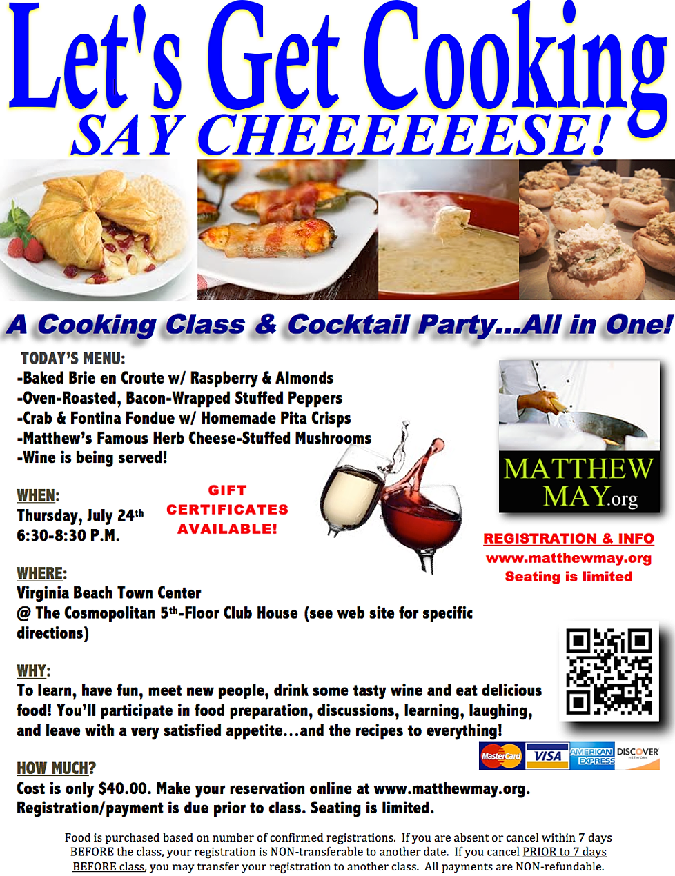 Matthew May Personal Chef & Cooking Class Instructor in Virginia Beach
