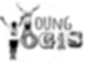 young yogis logo. kids yoga. handstand. black and white