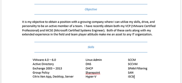 keywords for it resumes
