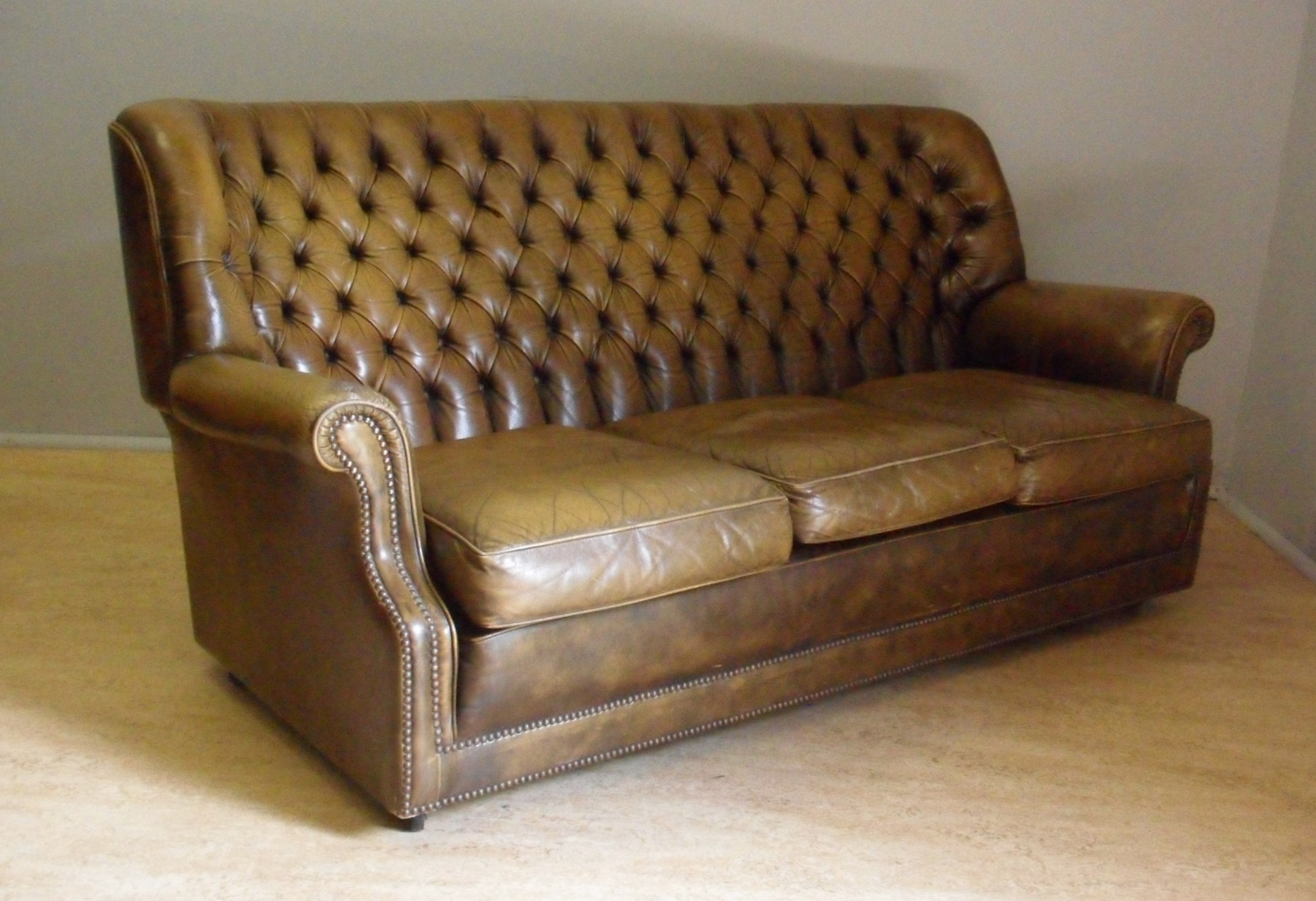 PEGASUS TAN LEATHER CHESTERFIELD SOFA www mygreendaddy com PEGASUS TAN LEATHER CHESTERFIELD SOFA www mygreendaddy com