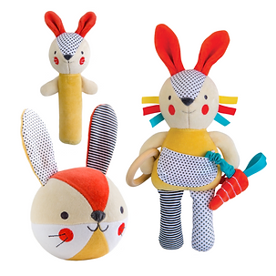 petit collage organic bunny activity toy