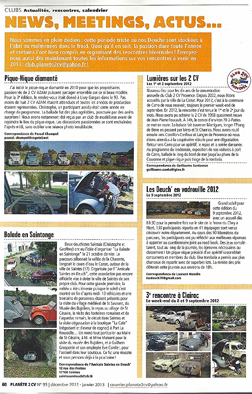 calendrier rencontre 2cv 2012