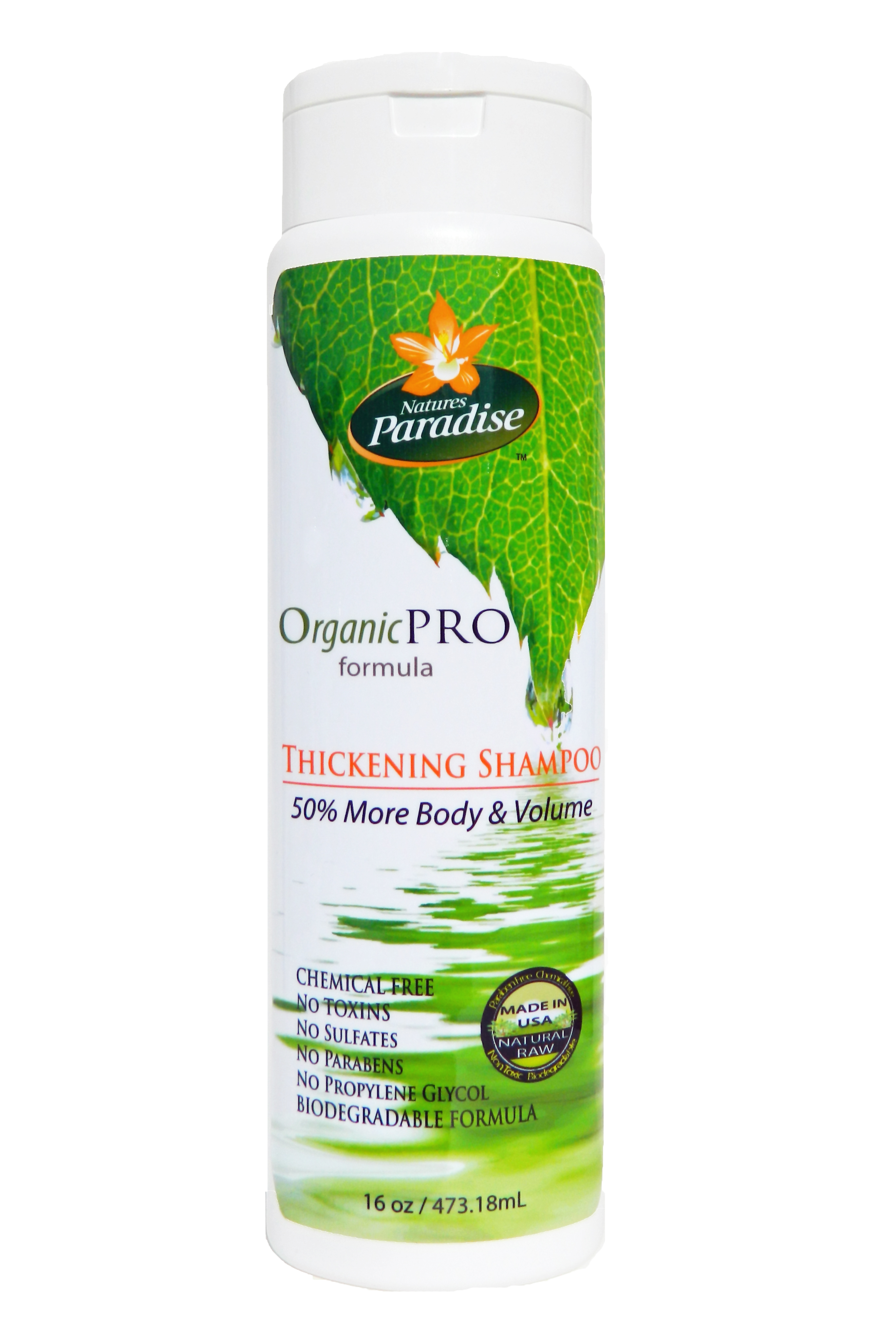 Organic PRO Thickening Chemical Free Shampoo 16oz Natures Paradise