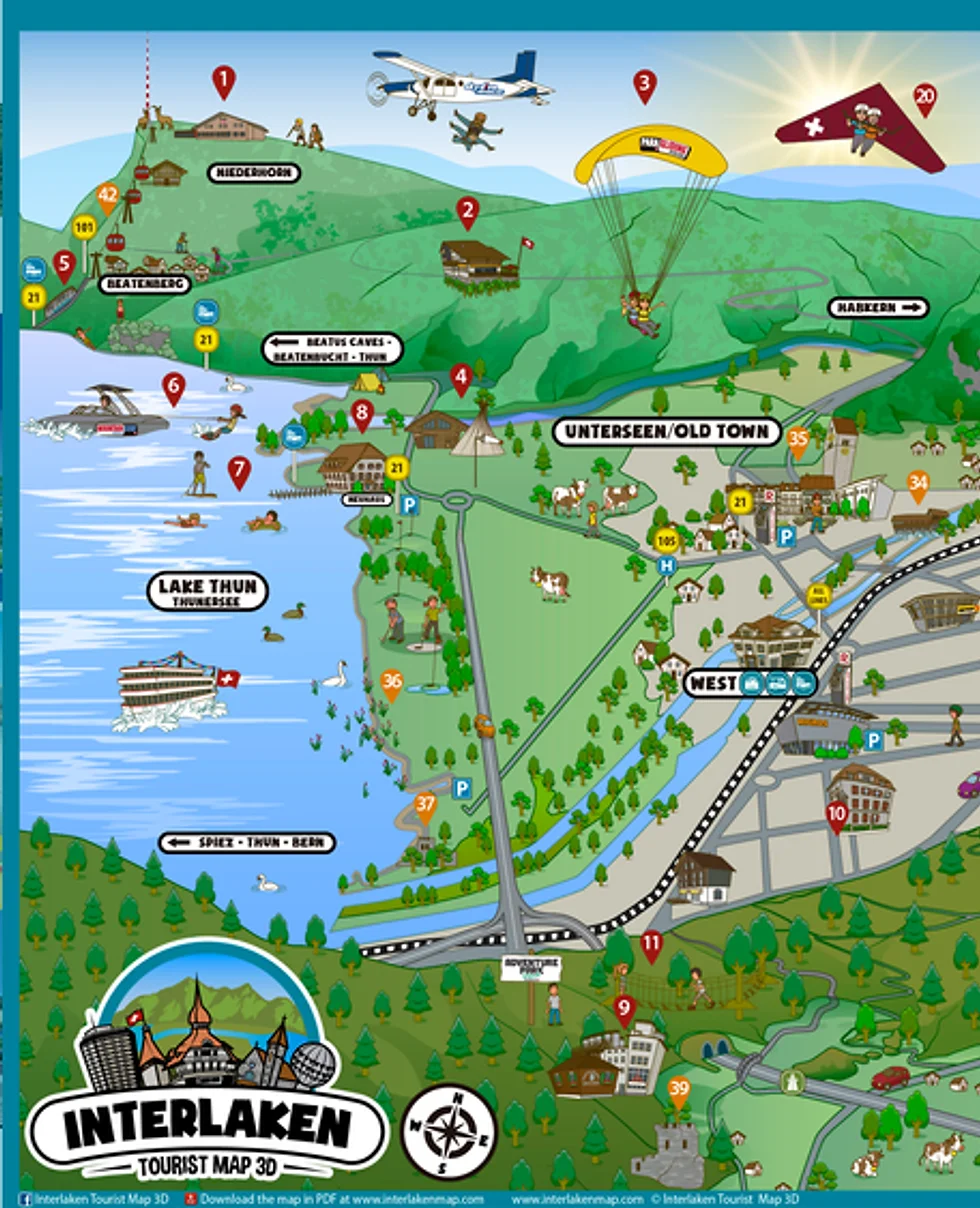 D Map Interlaken Lake Thun Unterseen - By Interlaken Tourist Map D All Rights Reserved d map interlaken lake thun unterseen - by interlaken tourist map d all rights reserved