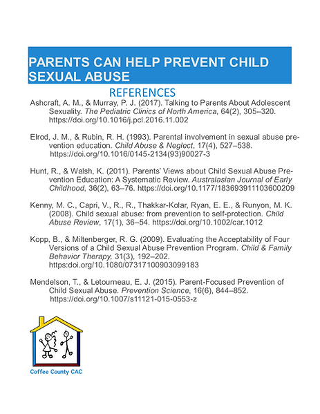 Parents can help prevent CSA references