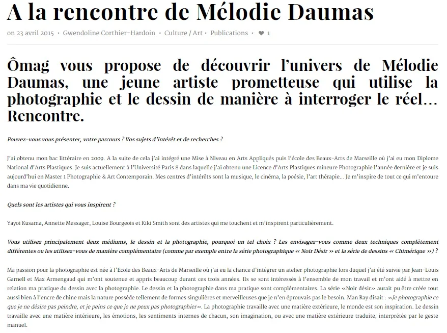 artiste | Interview artiste | Interview
