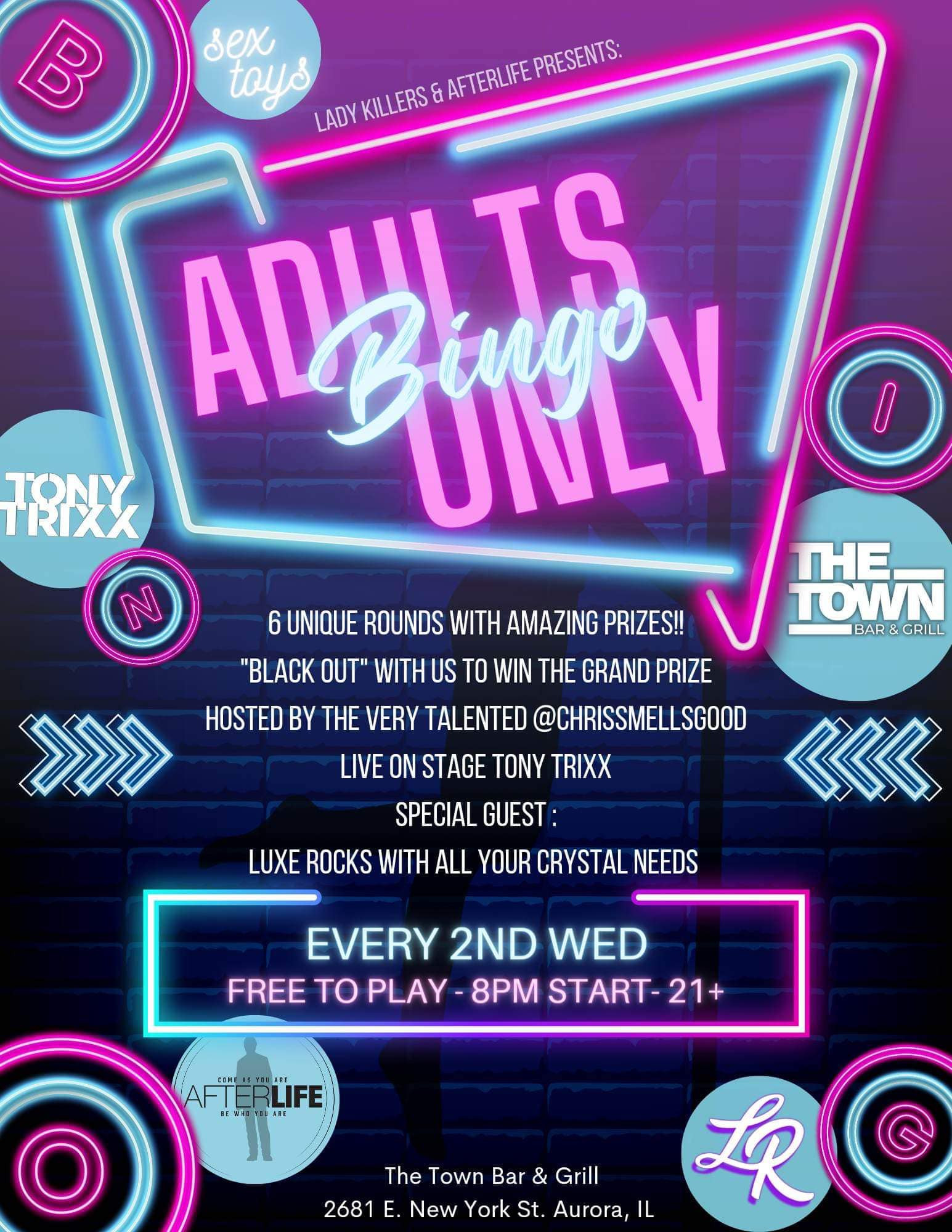 Sex Toy Bingo Every Nd Wednesday Of The Month The Town Bar Grill