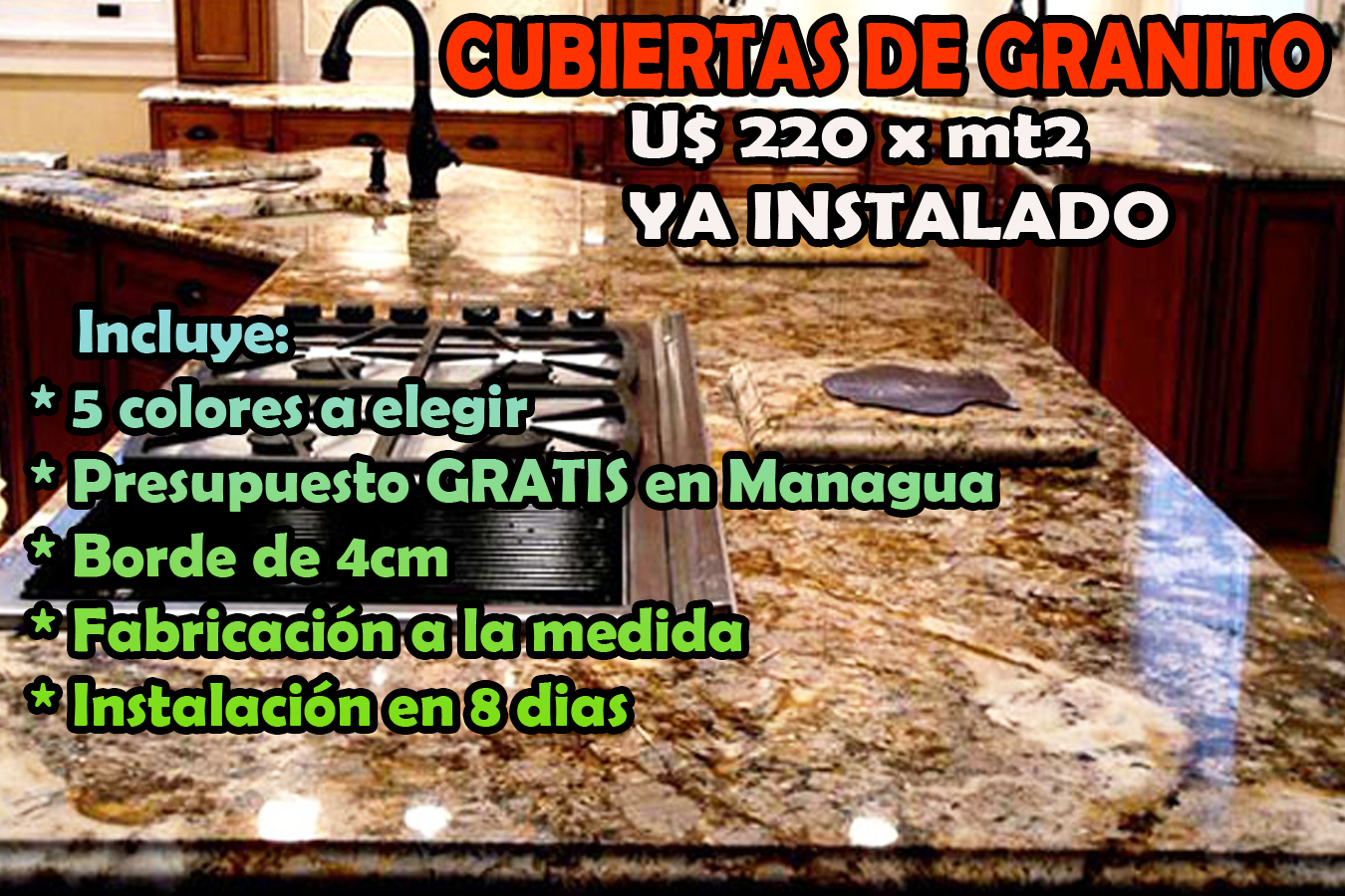 PIEDRAS NATURALES,GRANITO EN NICARAGUA, MARMOL, COCINAS, CUARZO
