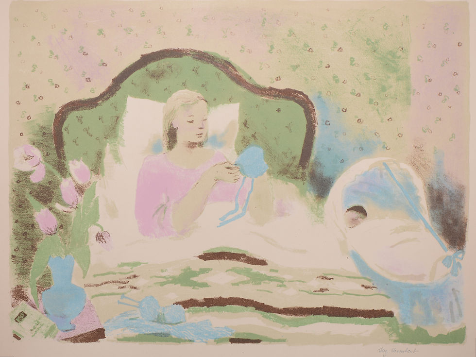 Jeune mère au bonnet bleu.