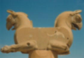 A double headed statue at the ancient Persian capital of Persepolis