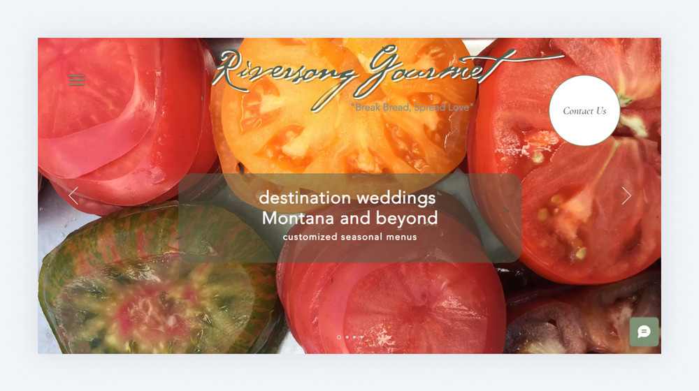Riversong Gourmet catering website