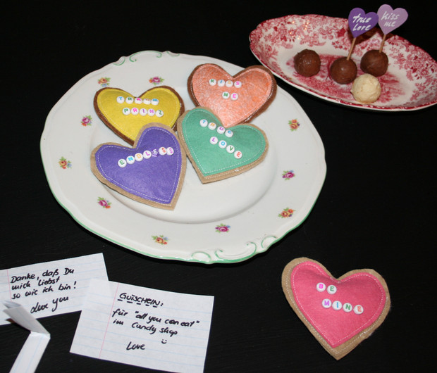 Filz Herz Liebes Botschaft diy