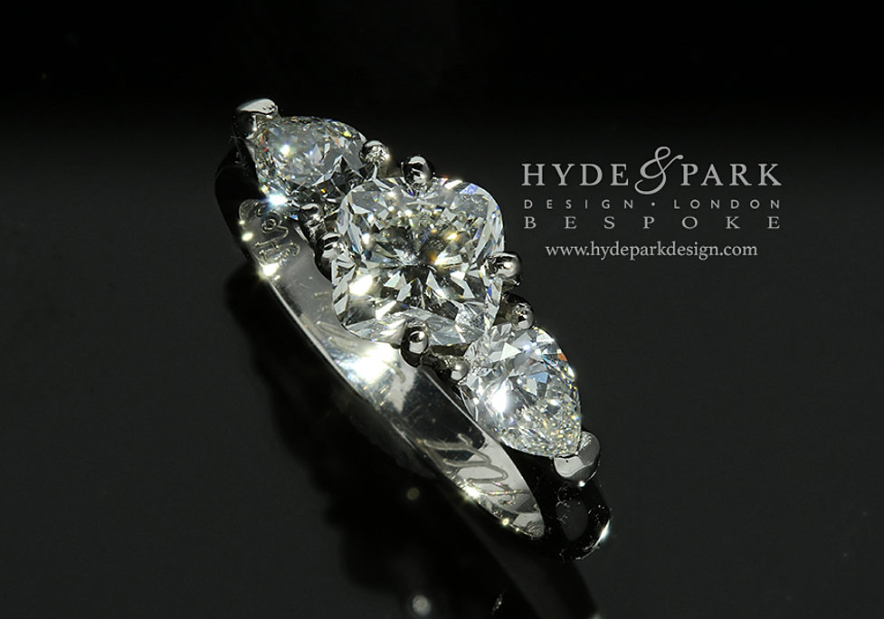 Cushion cut diamond engagement ring hatton garden