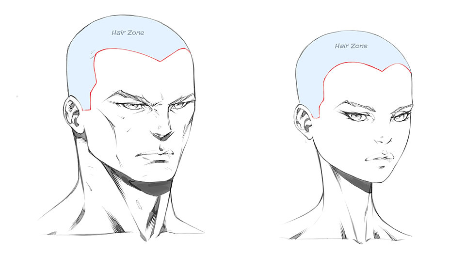 Drawing Hairlines : How to draw hair hairlines