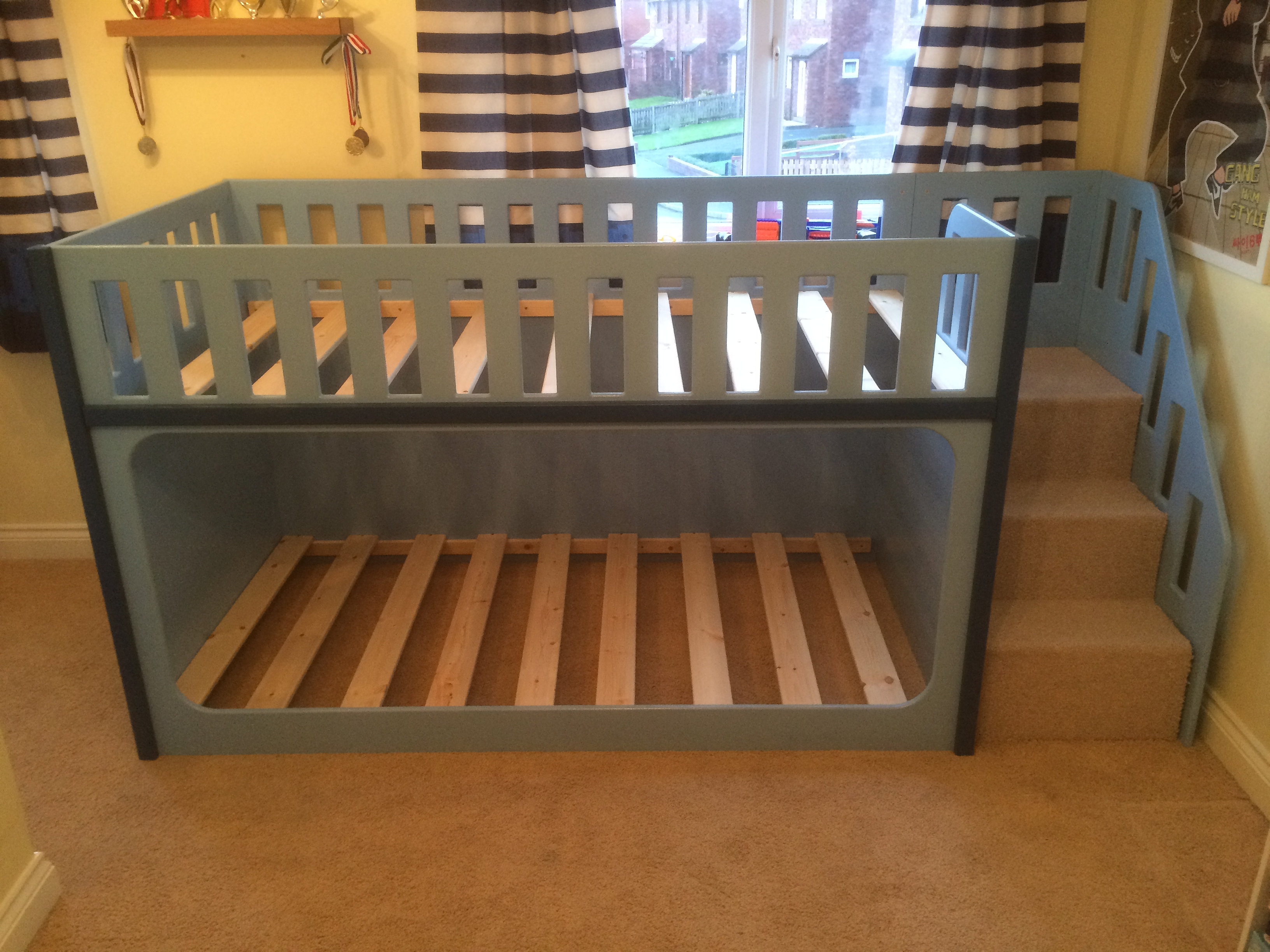 Children's Playhouse Beds bunk bed stairs to the right