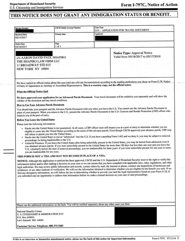 case status update approvals green cards eads work permit the form for green card application