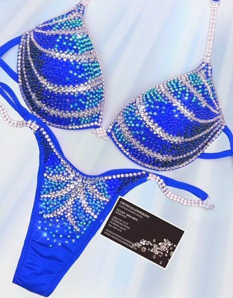 Royal Blue Lindsey Wellness Or Bikini Competition Suit Crystallinibikini