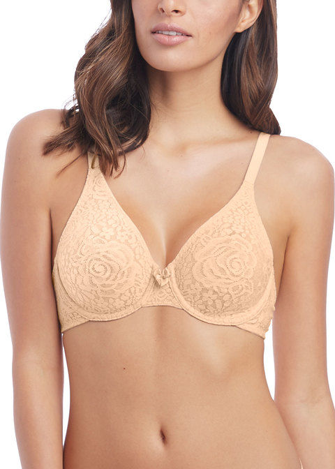 Wacoal Halo Lace Nude Moulded Underwire Bra Traceyg