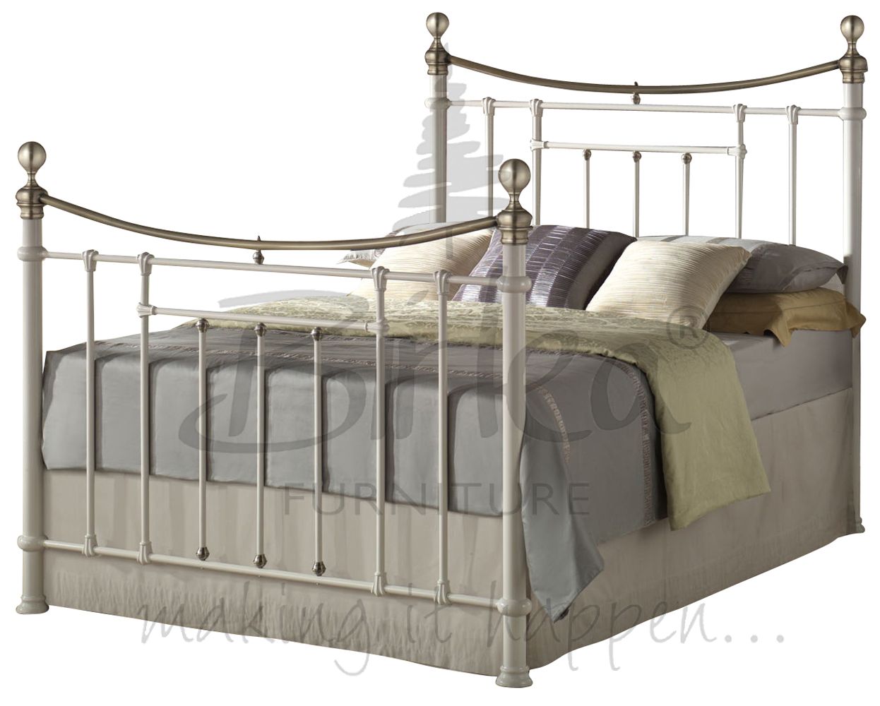 Classic Vintage Victorian Style Metal Bed 4FT6 and 5FT Antique Brass