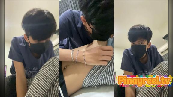 Sucking girlfriend’s cute nipple