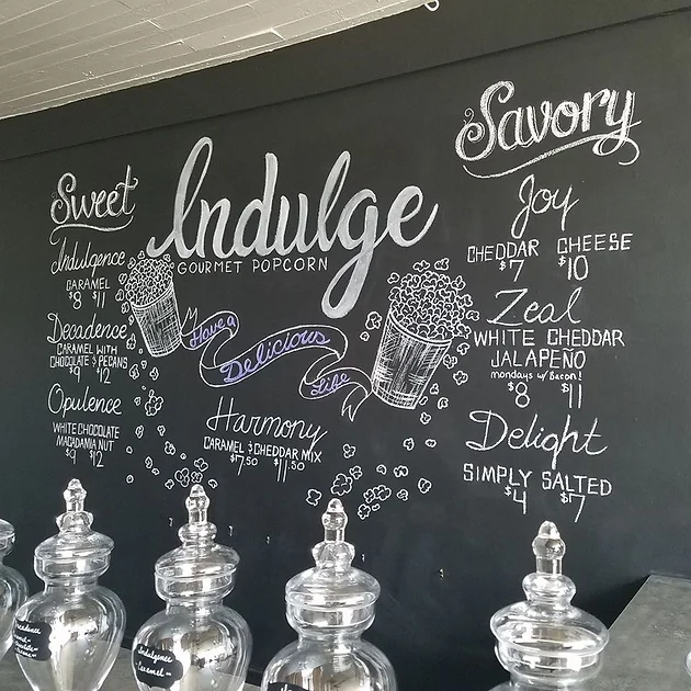 chalkboard menu art indulge