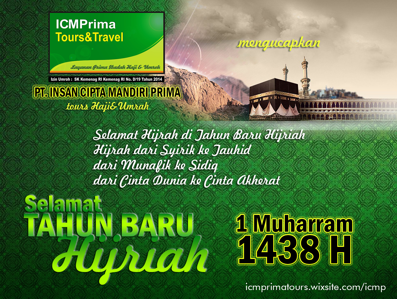 ICMPrima Mengucapkan SELAMAT TAHUN BARU ISLAM 1 MUHARRAM 1438 H