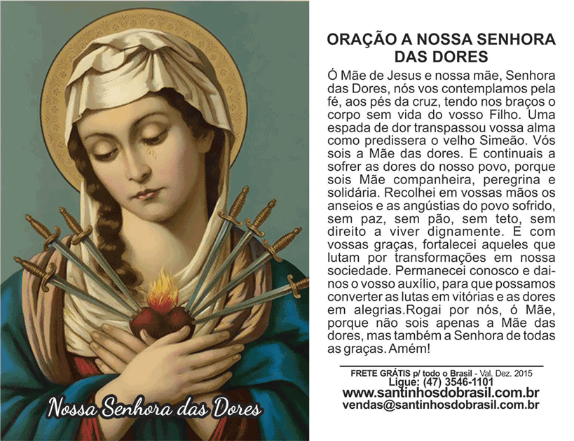 Ora o De Nossa Senhora Das Dores Para Imprimir RETOEDU