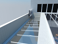 Teto de vidro laminado