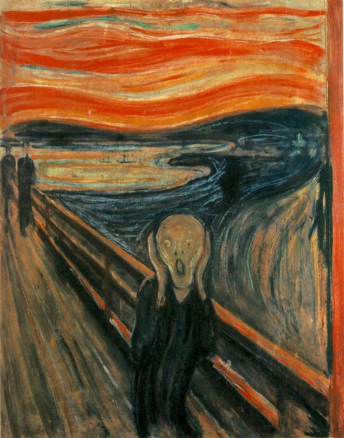 The Scream by Edward Munch. Simulating a reaction or emotion can sometimes force the viewer to see or think differently-having this impact is very powerful as it can propel strong emotions and on occasion's conflict.