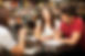 portrait beautiful college student smiling while studying with her friends library.