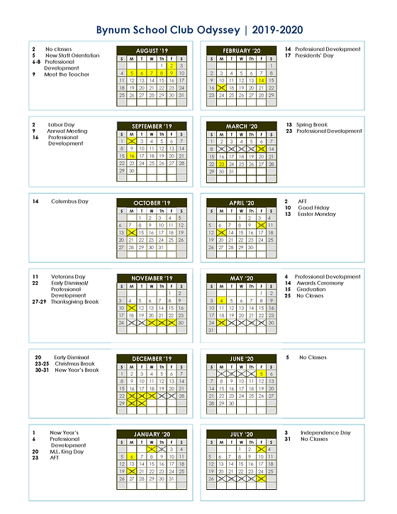 2019 2020 calendars bynum school texas 2020 fill in calendar