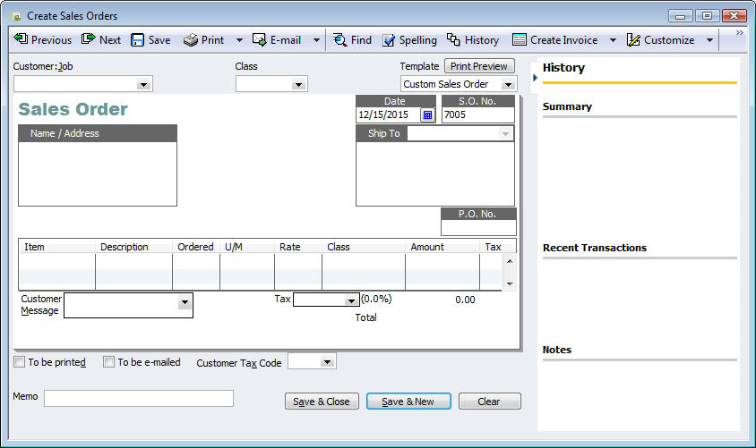 sales order forms