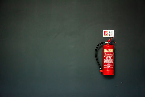 Fire extinguisher on wall